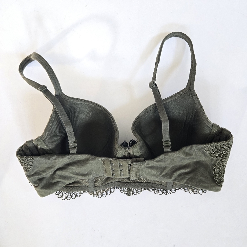Victoria secret body by Victoria lined demi bust olive green with lace sz 34B - Picture 3 of 8